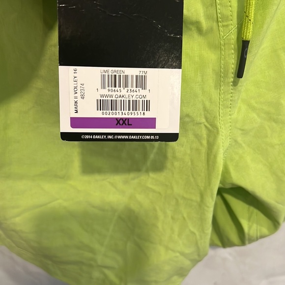 NWT Oakley Mark II Volley 16 Swim Shorts, Lime Green, Size XXL - Picture 6 of 9